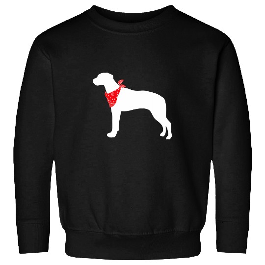 Rhodesian Ridgeback Dog Wearing Red Bandana Sweatshirts