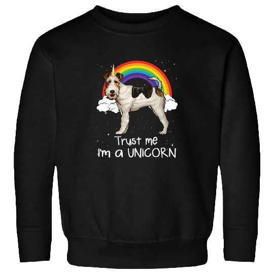 Rainbow Wire Fox Terrier Trust Me Im A Unicorns Dog Sweatshirts