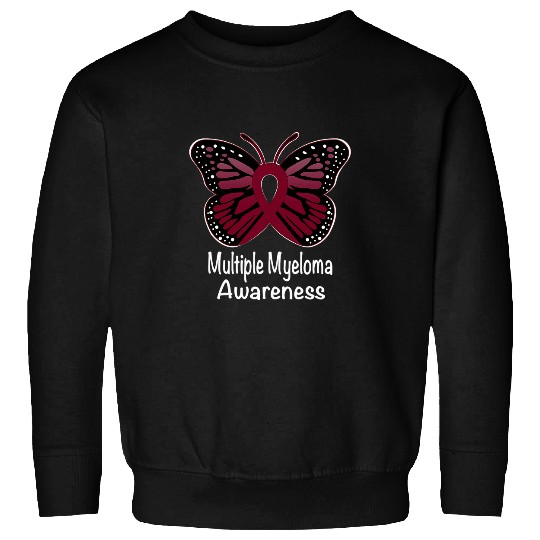 Multiple Myeloma Awareness Warrior Support Burgundy Ribbon Sweatshirts