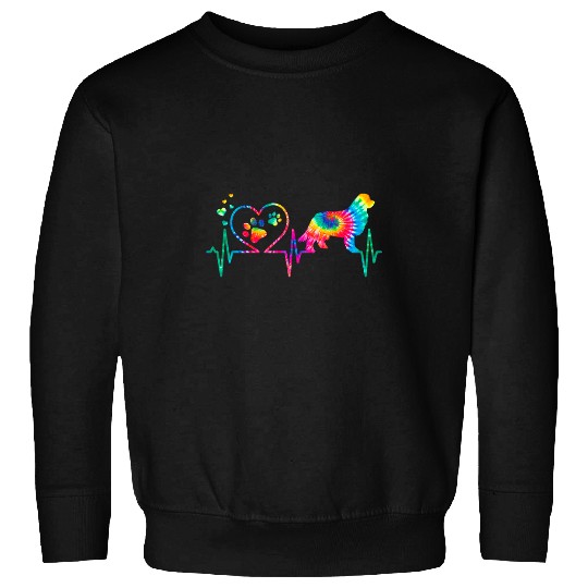 Newfoundland Newfie Mom Dad Heartbeat Tie Dye Dog Gift Sweatshirts