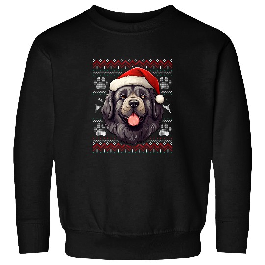 Newfoundland Santa Hat Christmas Funny Dog Mom Dad Sweatshirts
