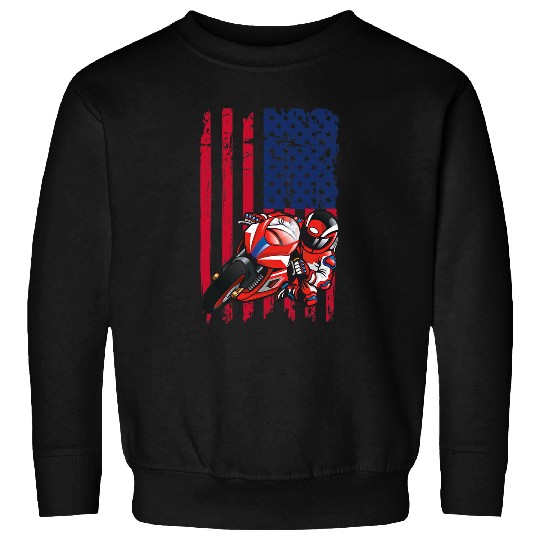 Motocross Sports Bike Motorcycle vintages American Flag Sweatshirts