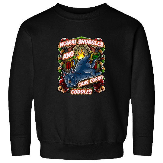 Warm Snuggles And Cane Corso Cuddles Dog Christmas Dogs 1 Sweatshirts