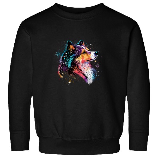 Outer Space Shetland Sheepdog on Galaxy Astronaut Sheltie 2 Sweatshirts