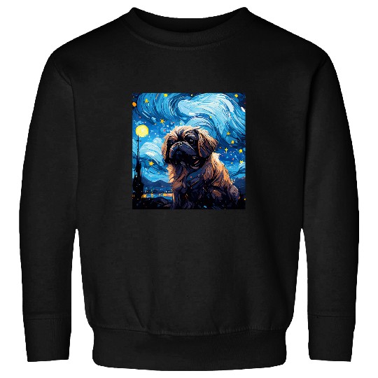 Pekingese Starry Night For Dog Mom Dog Dad 1 Sweatshirts