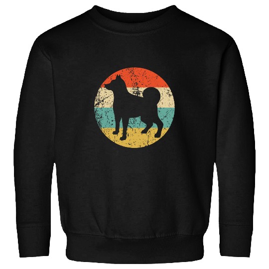Retro Norwegian Elkhound Dog Breed Icon Sweatshirts