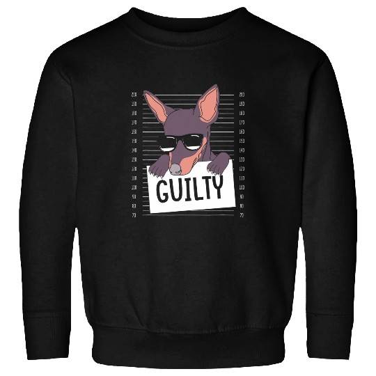 Min Pin Sunglasses Guilty Miniature Pinscher Dog Mugshot Sweatshirts