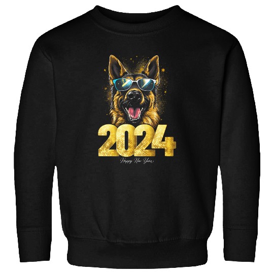 German Shepherd Dog 2024 Happy New Year New Years Eve Party Sweatshirts