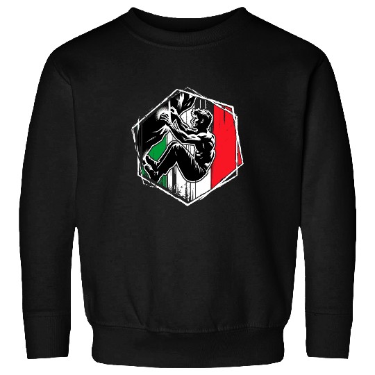 Italian CLIMBER Distressed Boulderer Climbing Sweatshirts