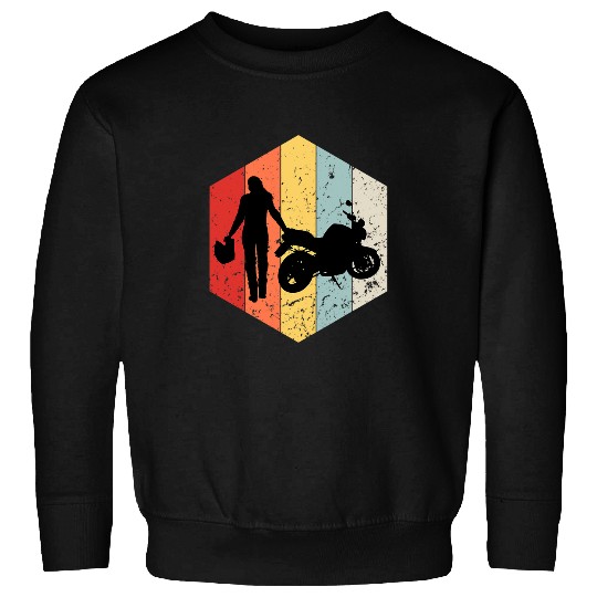Retro Motorcycle Girl Biker Woman vintages Graphic Style Sweatshirts