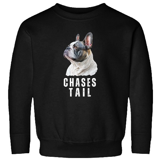 Funny Frenchie Chases Tail Funny French Bulldog 4 Sweatshirts
