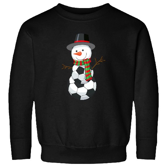 Soccer Ball Snowman Funny Winter Soccer Player Sweatshirts