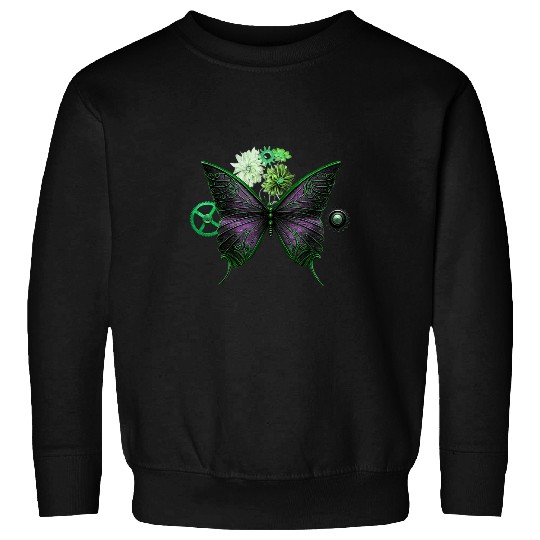Womens Steampunk Mechanical Butterfly Wings Butterflies Gears Cogs Sweatshirts