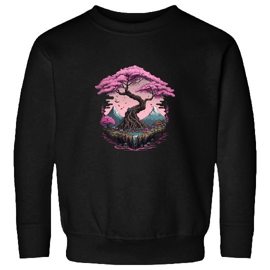 Japanese Sakura Garden Geisha Mount Fuji Cherry Blossom Sweatshirts