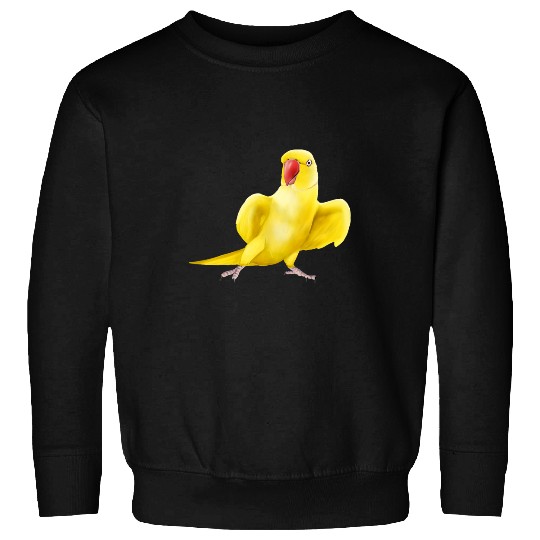 Yellow Indian Ringneck Parrot bird Sweatshirts
