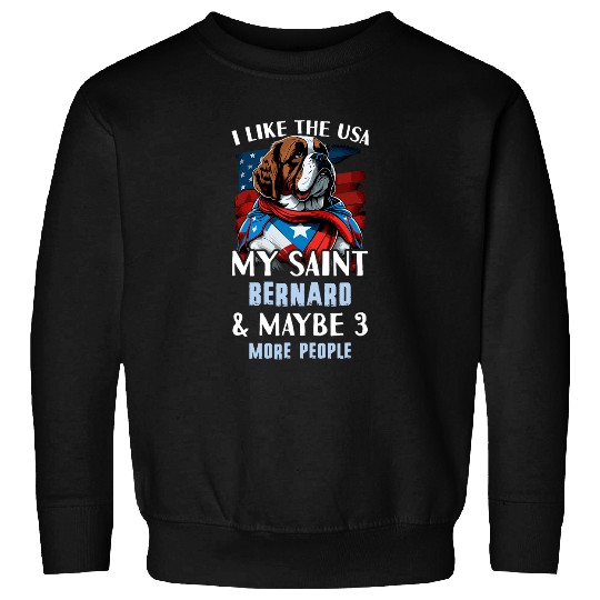 Patriotic Saint Bernard Outfit USA Saint Bernard Sweatshirts
