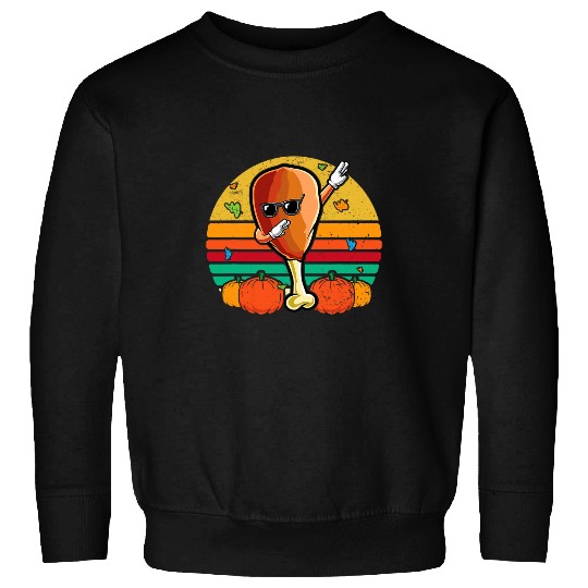 Retro Dabbings Turkey Leg Funny Thanksgiving Turkey Dab Cute Sweatshirts