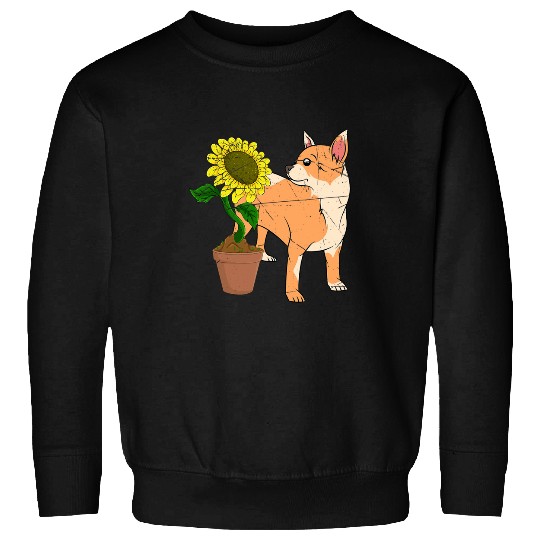 Hippie Sunflower Pet Animal Dog Lover Cute Chihuahua Sweatshirts