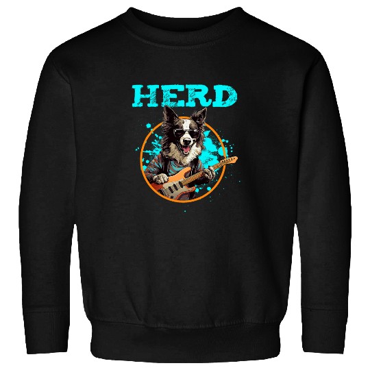 Funny Herd Border Collie Electric Guitar Animal Lover Dog Sweatshirts