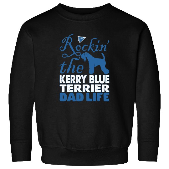 Mens Rockin Kerry Blue Terrier Dog Dad Life Fathers Day Gift Sweatshirts