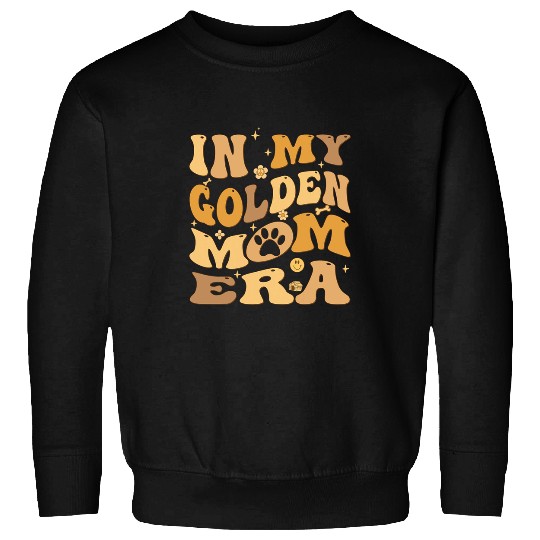 In My Golden Retriever Mom Era Groovy Golden Dog Owner Sweatshirts