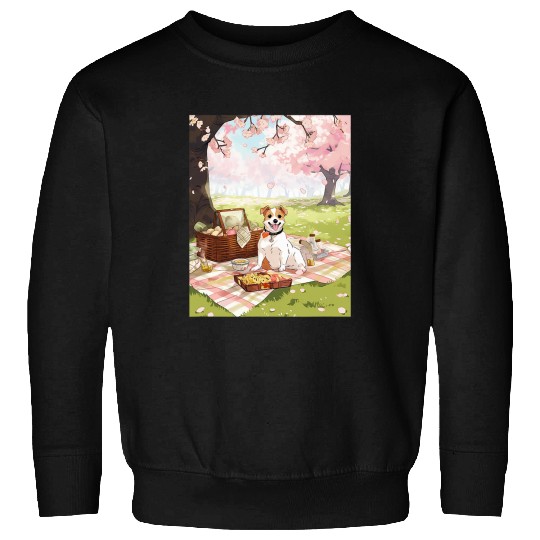Jack Russell Terrier Cherry Blossom Funny Dog Picnic Sweatshirts