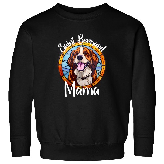 Saint Bernard Mama Dog Mom Puppy Colorful Pet Fur Baby Breed Sweatshirts
