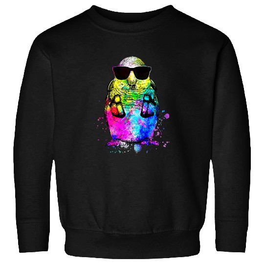 Retro Pop Art Quaker Parrot Bird Portrait with Headphones Sweatshirts
