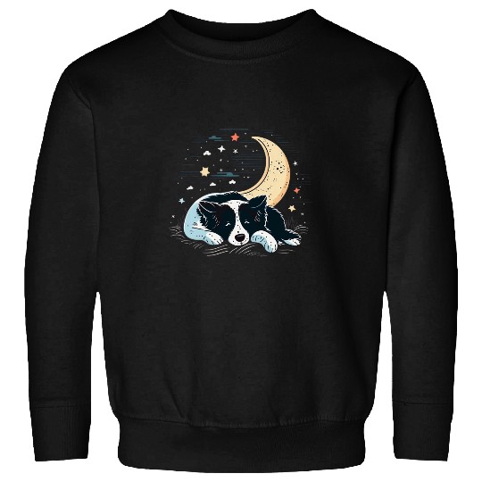 Napping Border Collie pajama on Border Collie Sleeping Sweatshirts