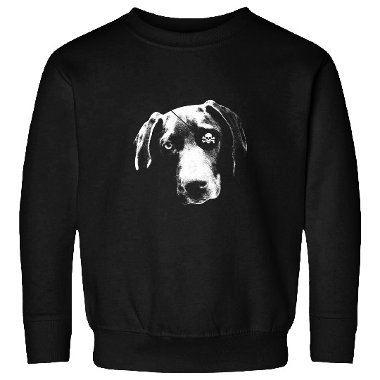 Pirate German Shorthaired Pointer With Eye Patch Skull Funny Sweatshirts