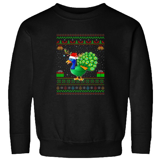 Reindeer Santa Hat Matching Ugly Peacock Bird Christmas 21 Sweatshirts