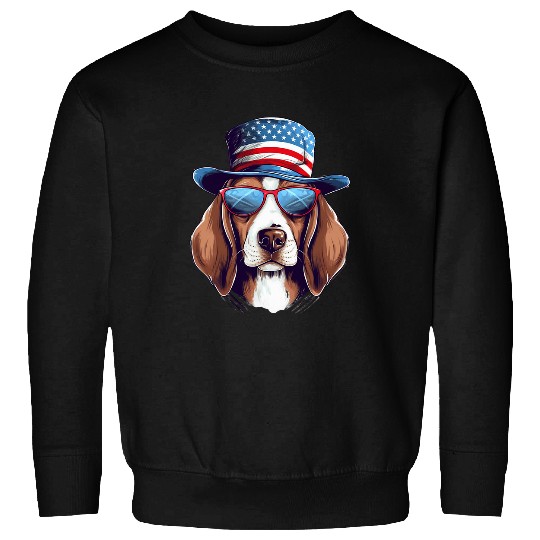 Patriotic Beagle Dog Fourth of July 4th America Flag Sweatshirts