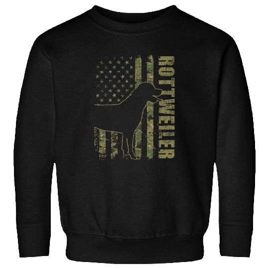 Rottweiler USA American Flag Camouflage Dog Owner Sweatshirts