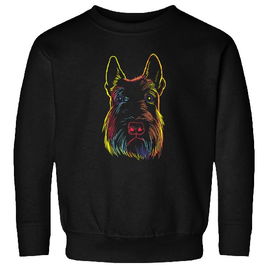 Dog Scottish Terrier Colourful Scottie Dog Scottish Terrier Sweatshirts