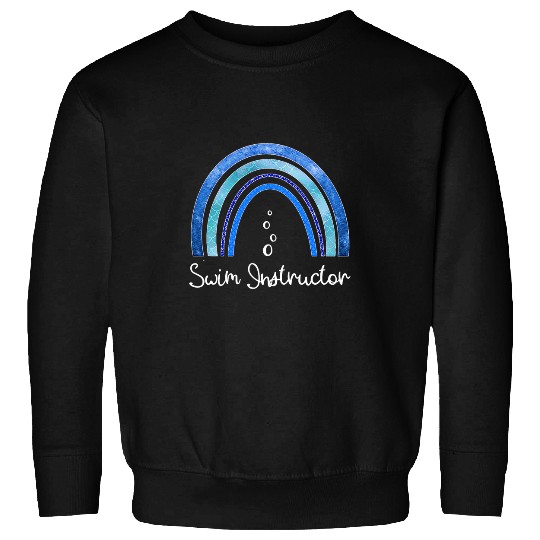 Swim Instructor Swimming Coachs Teacher Rainbow Swim Class Sweatshirts