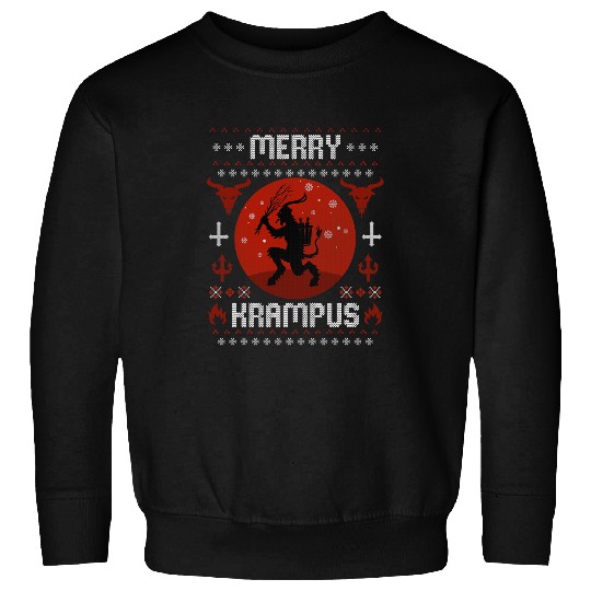 Merry Krampus Christmas Horror Ugly xmass Sweater Evil Demon Sweatshirts