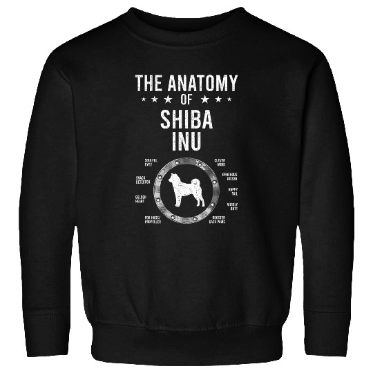 Dog Shiba Inu Anatomy of Shiba Inu Dog Lover Sweatshirts