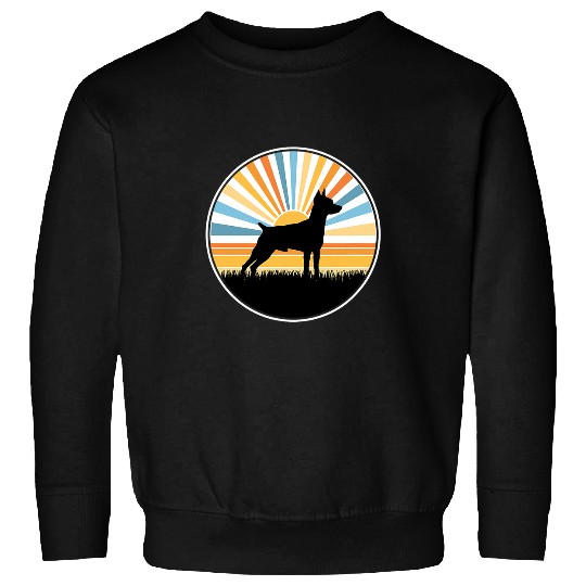Miniature Pinscher Dog Mom Dog Dad Retro Sunset Pet Sweatshirts