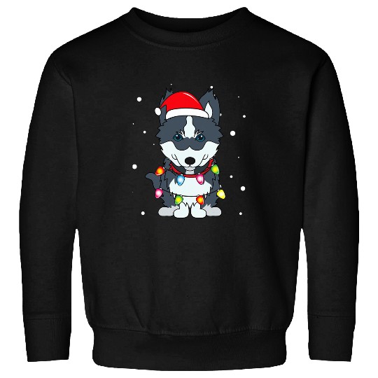 Pomsky Lights Mom Dad Dog Gift Sweatshirts