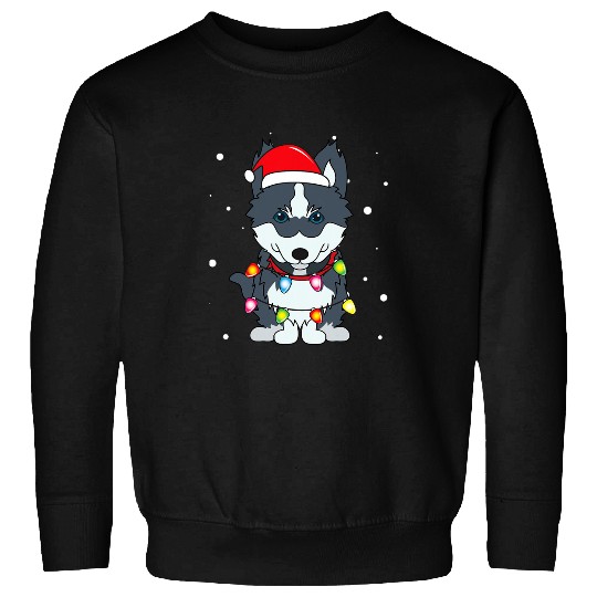 Pomsky Lights Mom Dad Dog Gift Sweatshirts