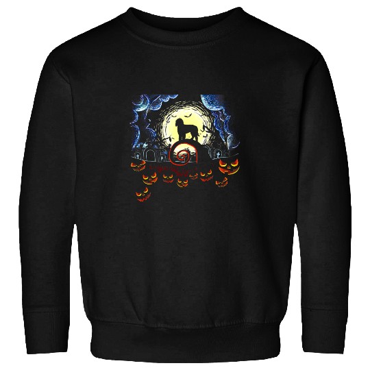 Dog Goldendoodle And Moon Funny Halloween Costume Gift T-Shirt Sweatshirts
