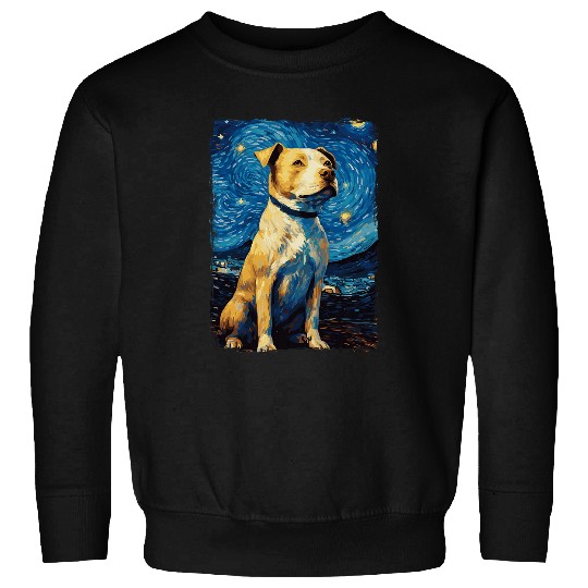 Pitbull Dog Starry Night Sweatshirts