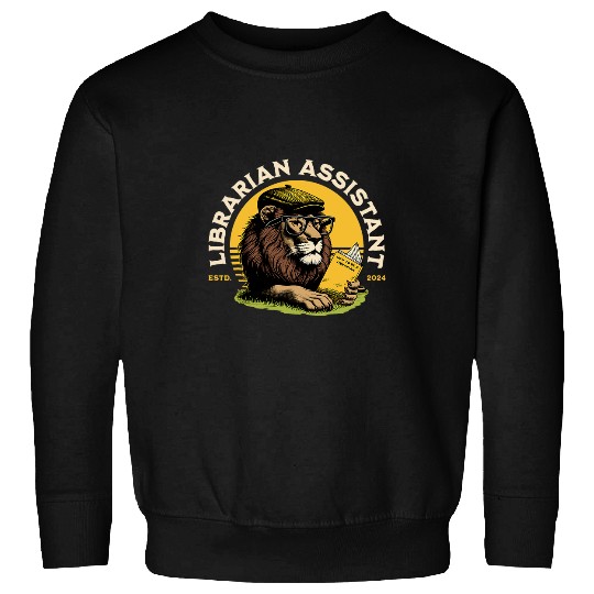 Librarian Assistant Cute Reading Glasses Geek Lion Sweatshirts