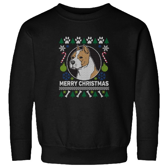 Pit Bull Amstaff Ugly Christmas Tacky xmass Gift Idea Sweatshirts
