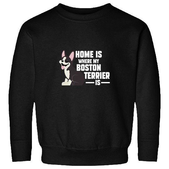 homes is where my Boston Terrier is Border Collie Sweatshirts