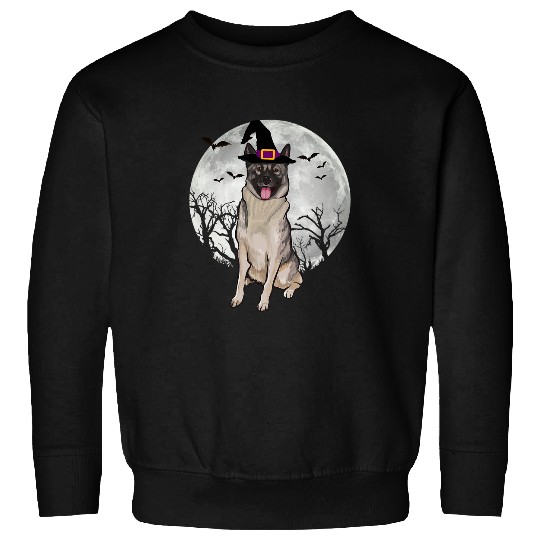 Discover Scary Norwegian Elkhound Dog Witch Hat Halloween Sweatshirts