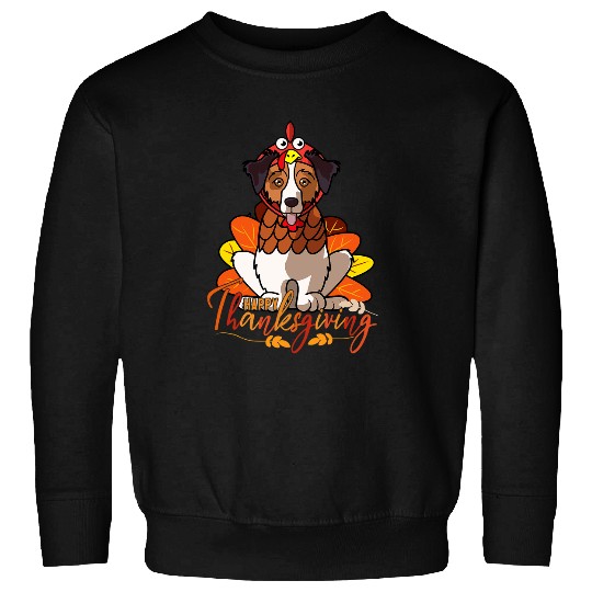 Discover Happy Thanksgiving Australian Shepherd Aussie Dog Dog Sweatshirts