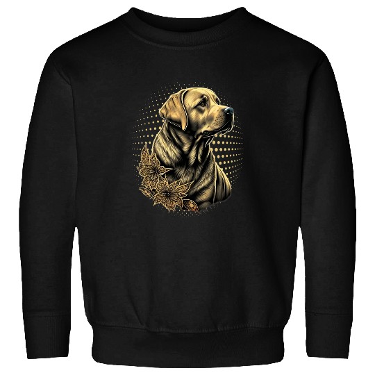 Discover Labrador Lab Dog Yellow Golden Labrador Cute Drawn Lab Dog 3 Sweatshirts