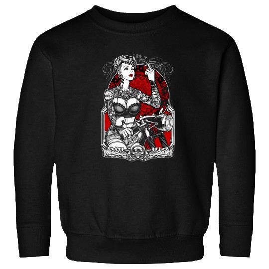Punk Girl Biker Dark Art Grunge Goth Gothic Girl Horror Sweatshirts