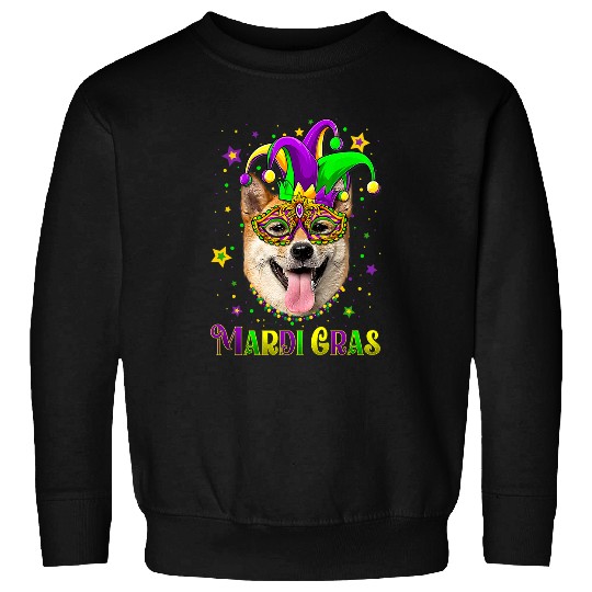 Dog Shiba Inu Cute Mardi Gras carnivals Shiba Inu Dog Mardi Gras Sweatshirts